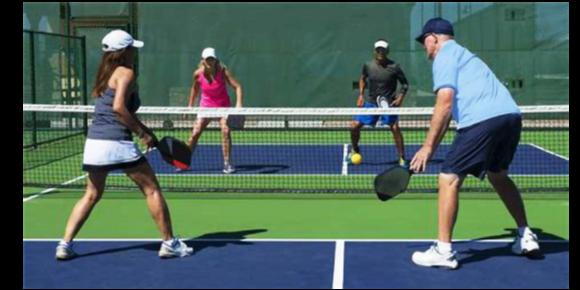 group of people playing pickleball in Cary, NC