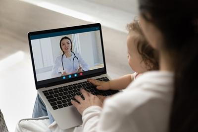 Mother with Telehealth appointment
