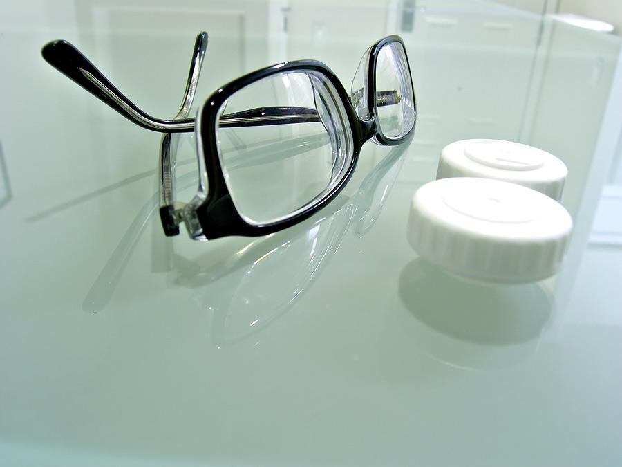 Contacts Lens and Traditional Glasses