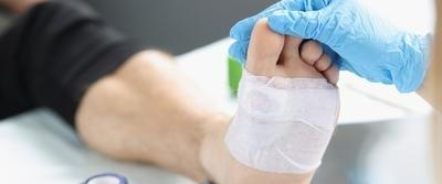 Foot with bondage check by the doctor