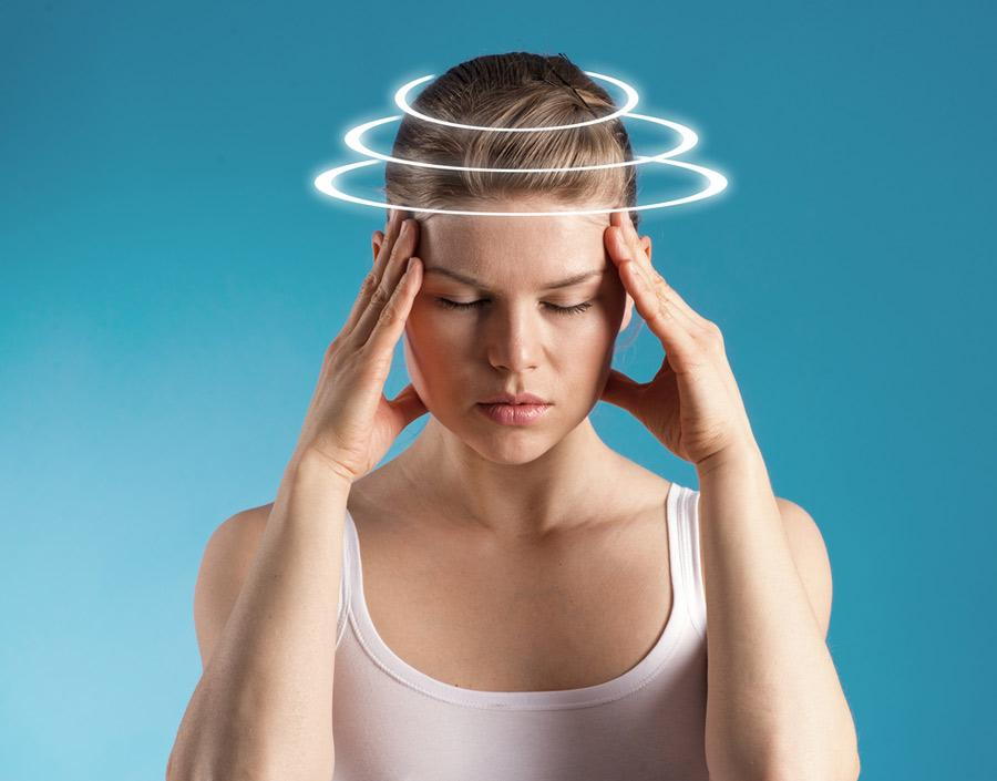 A woman having headache