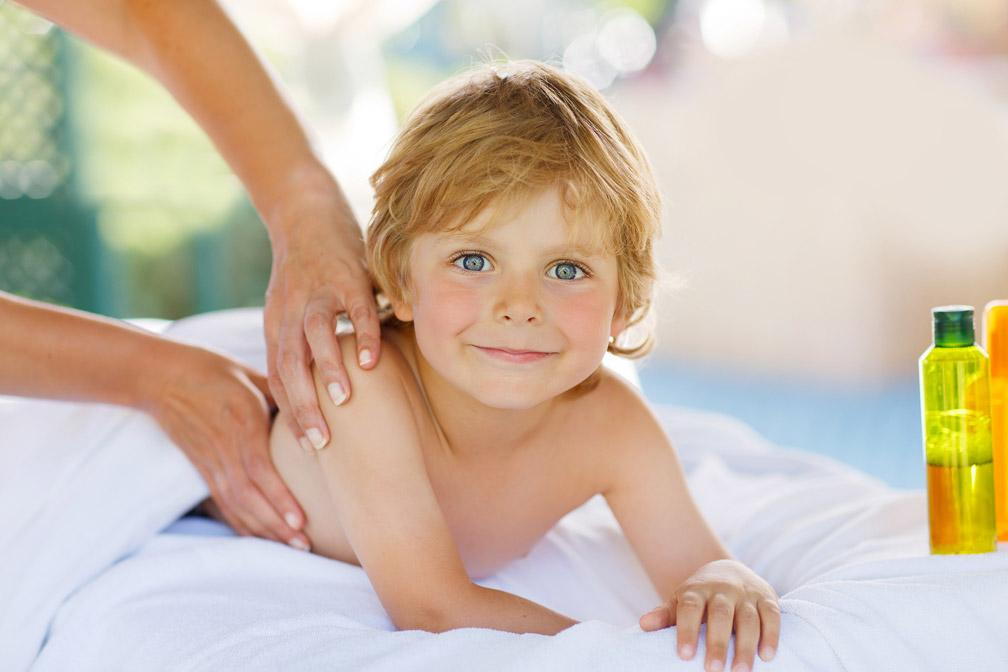 A kid having massage