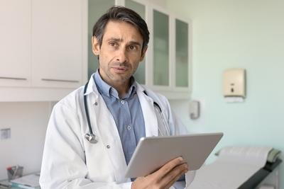 Illustratio of Internist doctor on clinic