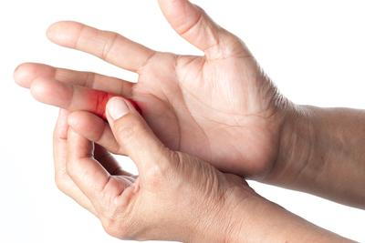 Illustration of Trigger Finger in red highlight