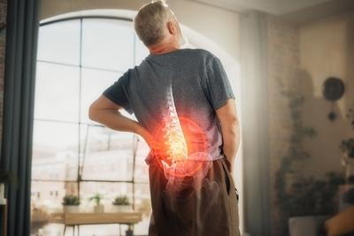 Back pain highlight in red