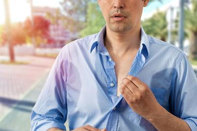 Illustration of sweating on mans outdoor