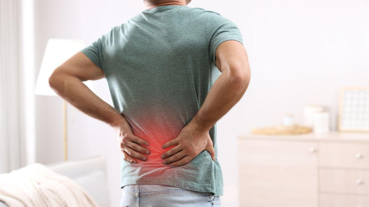 Man in lower back pain