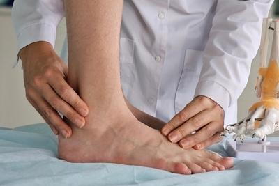 Medical checkup of a foot and ankle joint