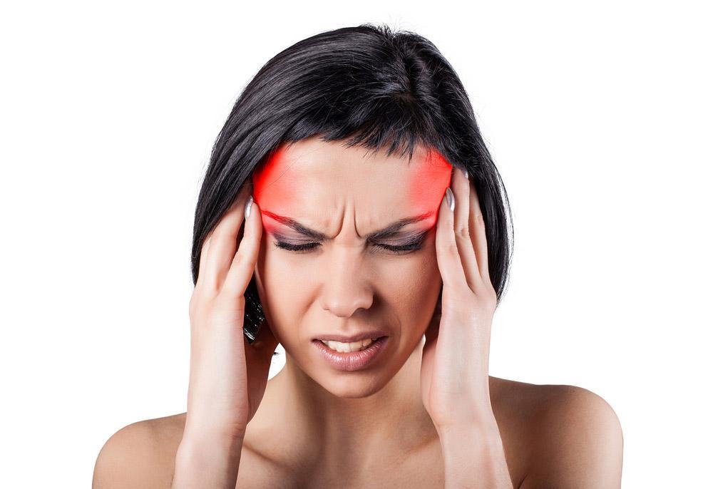 woman having a headache