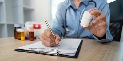 Psychiatrist discussing medication plan during a follow-up appointment