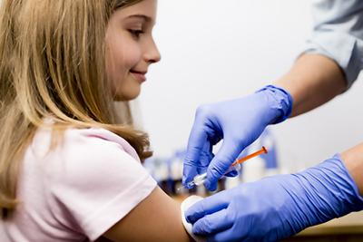 Illustration of vaccination on kids