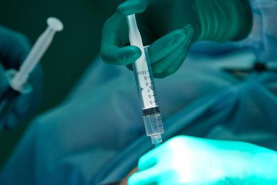 Anestacia being injected to the patient.