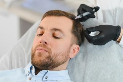 Man having a PRP Treament on Scalp