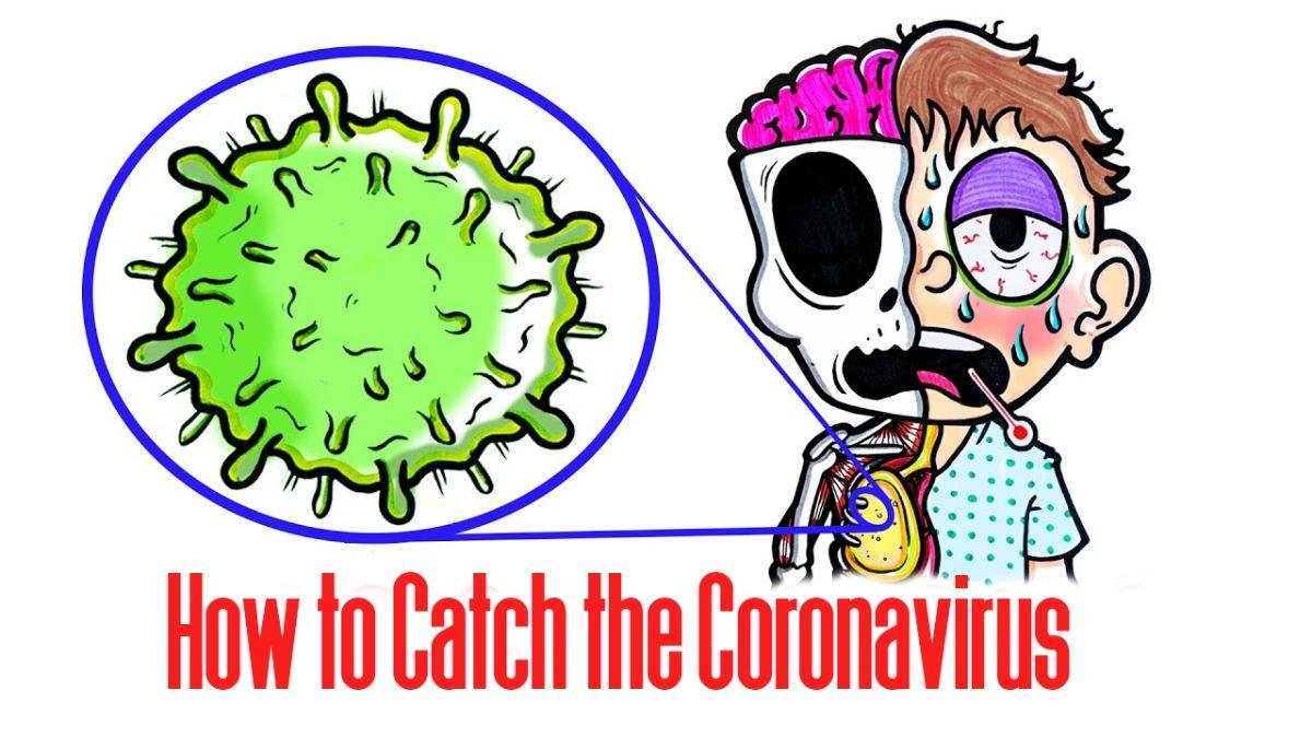 Illustration of boy caught corona virus
