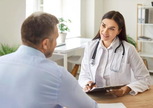 Man undergoing preventive health examination