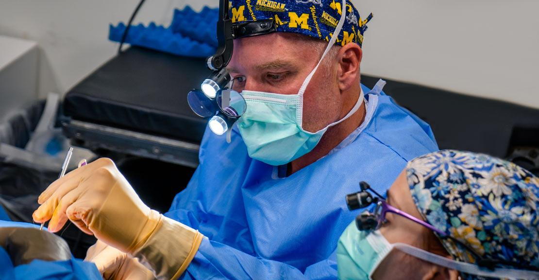 Dr. Ward performing rhinoplasty at Ward Institute