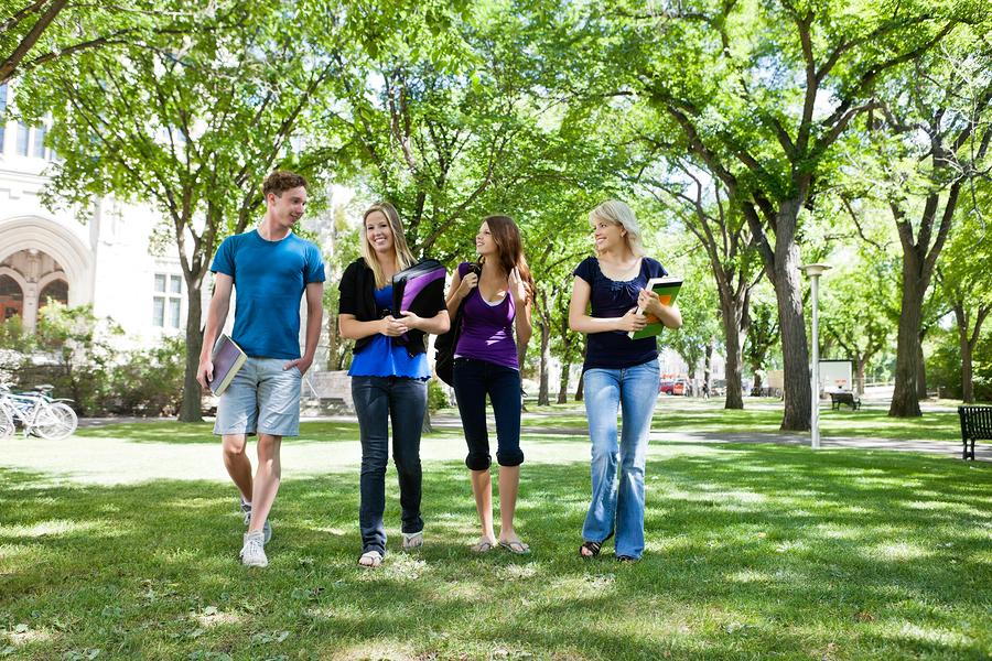 College Students Walking