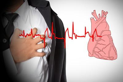Person suffering from Heart Palpitation with 2d illustration