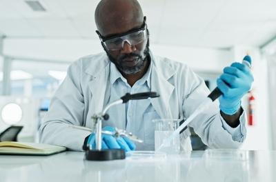 Illustration of Drug Test at a Medical Lab by chemist