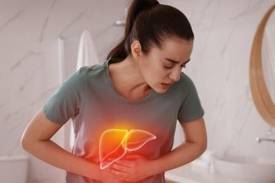 Liver Cirrhosis with 3d graphics illustration