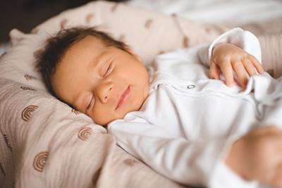Close-up of a peacefully sleeping infant