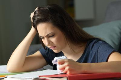 Teen suffering from Academic Stress on school
