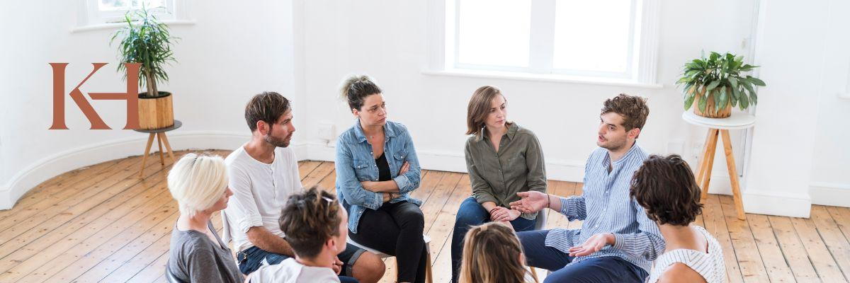 Calming therapy office—group therapy space at Karis Health