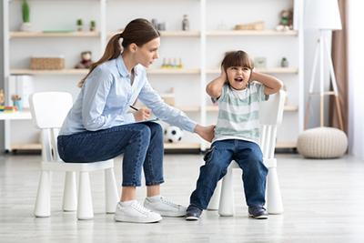 Young boy refuse to talk with the mother on home