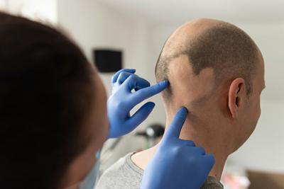 Male-Patient-with-Bald-Spot-Visits-Skin-Doctor