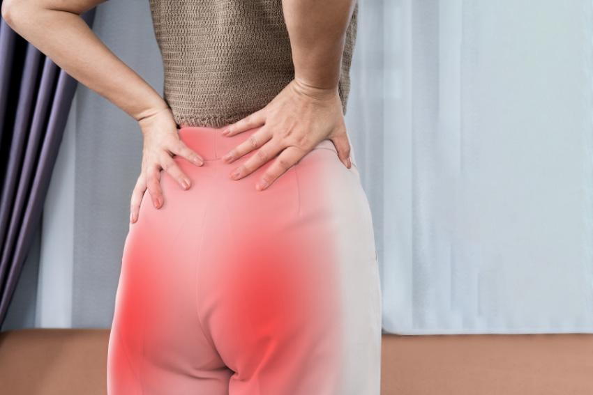 Woman suffers from Sciatica