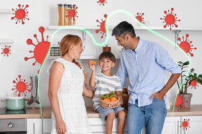 Child-Eating-Fruits-with-Parents-Nearby-Staying-Protected-from-Germs-and-Viruses