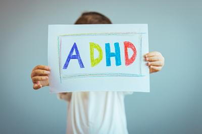 Concept image of adhd written on board