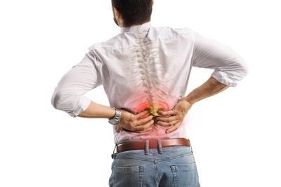 Illustration of lower back pain with 3d graphics illustration