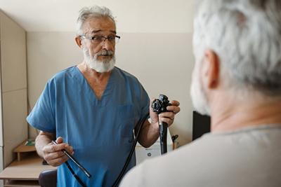 Doctor discussing how endoscopy helps identify swallowing issues