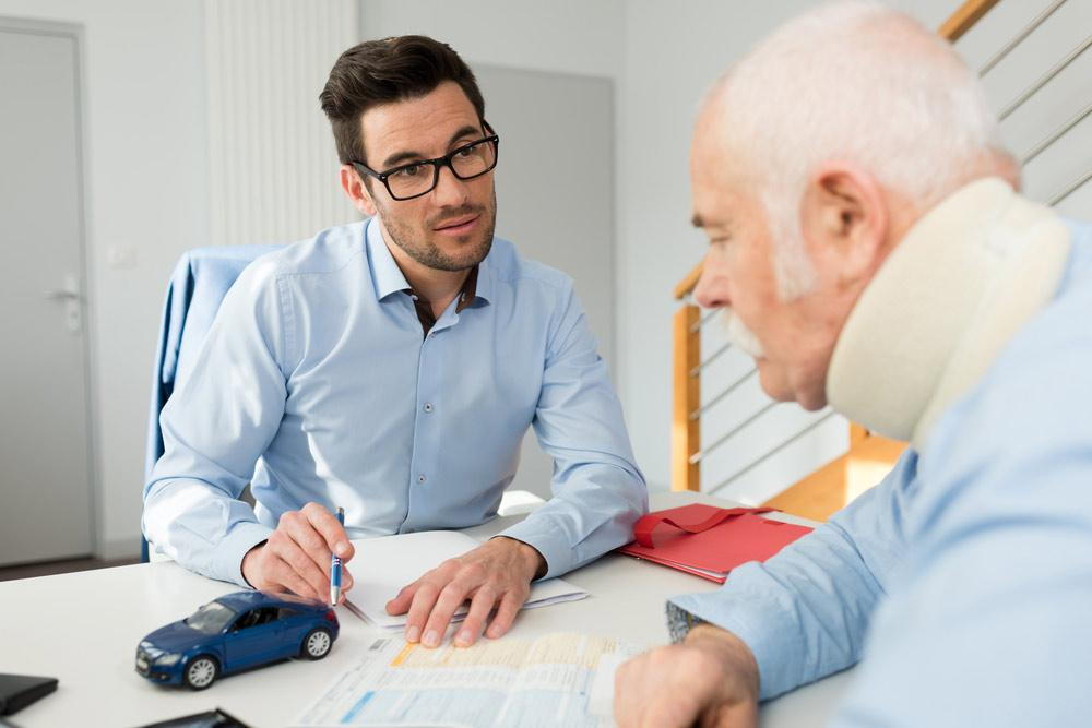 Image of an old man having consultation