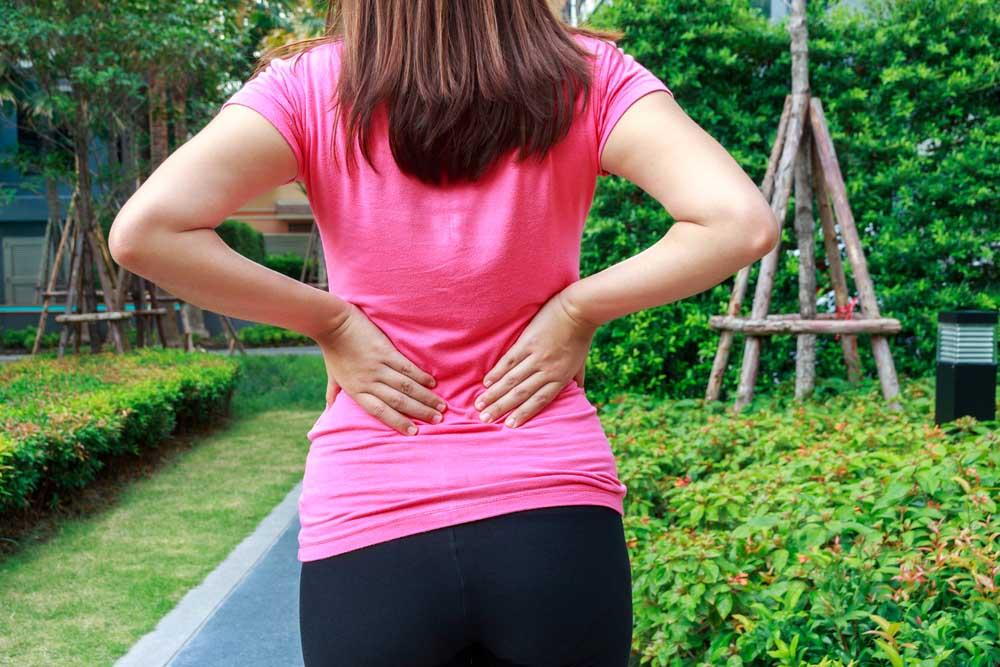 Woman with acute back pain.