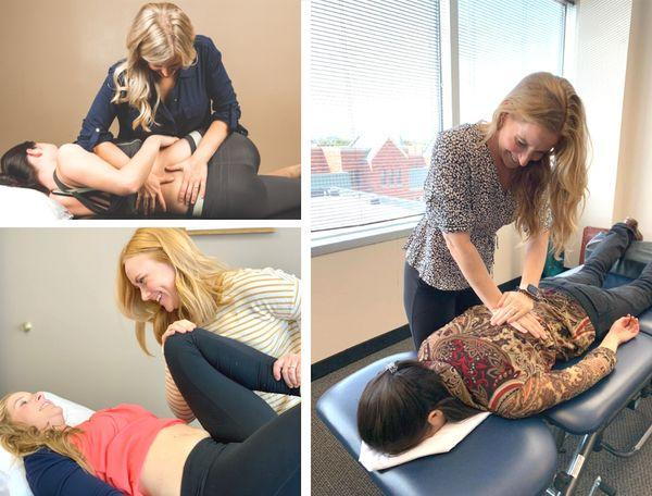 Chiropractor doing different chiropractic techniques to the patient