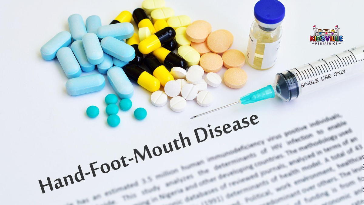 A medical illustration of hand, foot, and mouth disease.