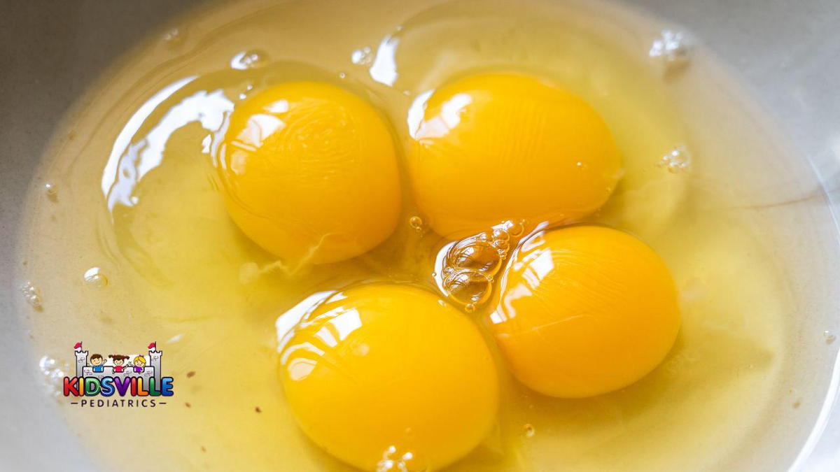 Four raw eggs.