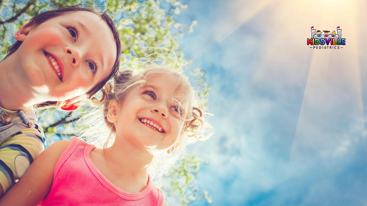 Happy children in summer.