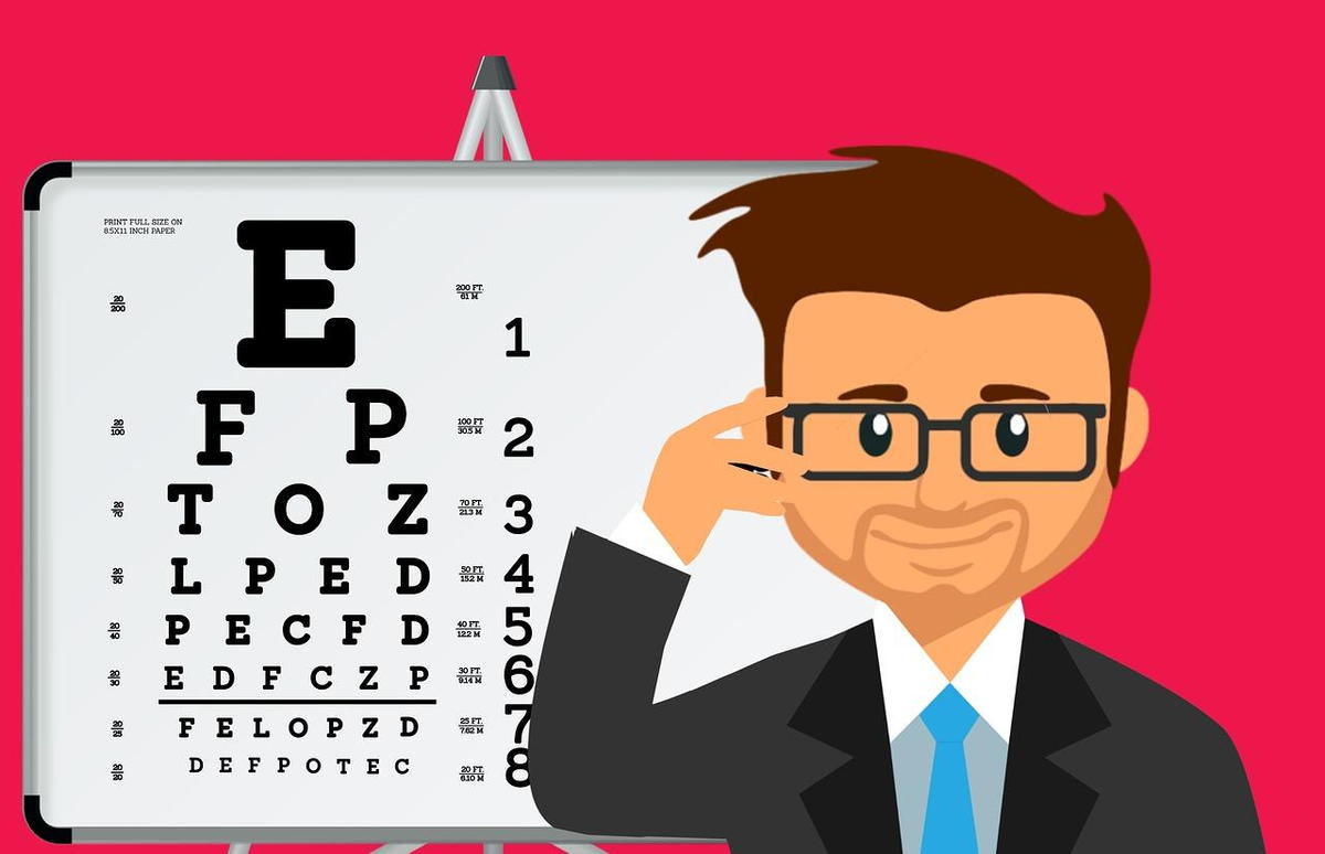 cartoon image of a man with glasses next to an eye chart - VSP Benefits for Eye Care - Fifty Dollar Eye Guy 5328 N Davis Hwy Pensacola, FL 32503 (850) 434-6387 .jpg