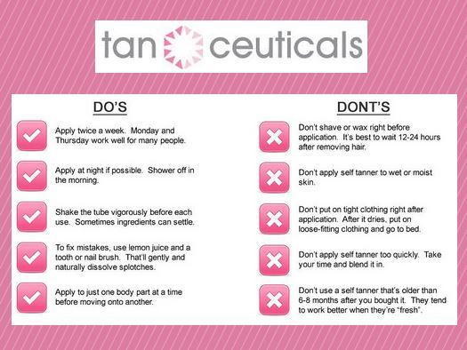 Tanceuticals Dos and Donts