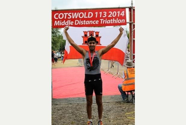 Akhil Viz after completing the Cotswold 113 middle distance triathlon in under four hours 30 minutes