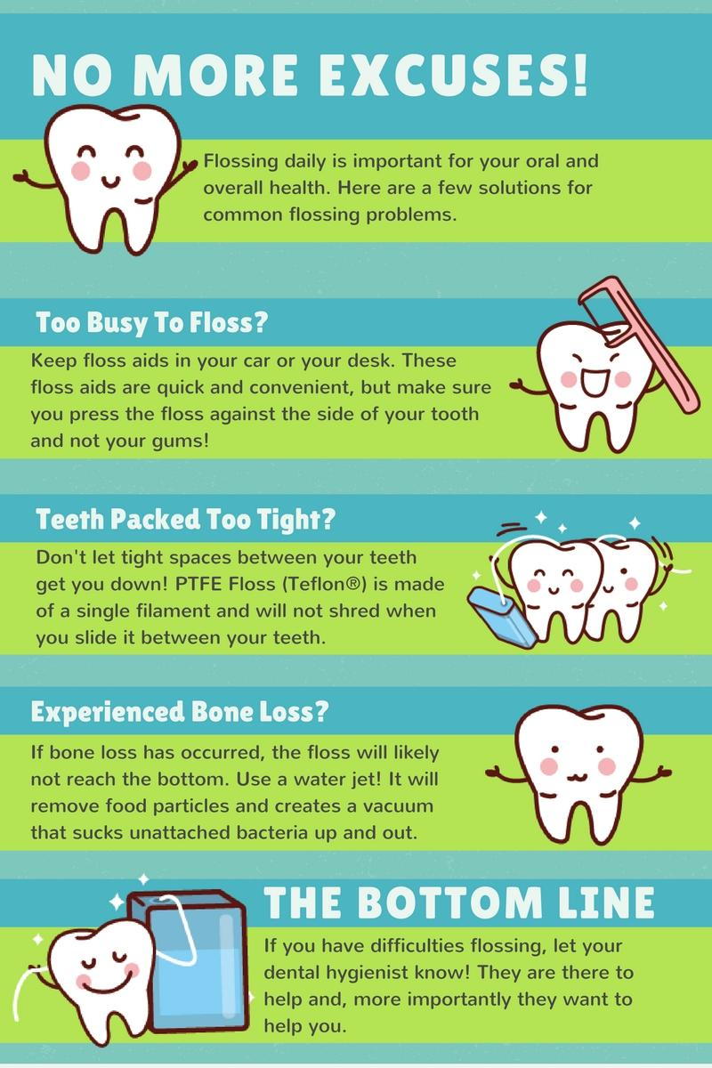 No more excuses! Flossing daily is important for your oral and overall health. Here are a few solutions for common flossing problems.