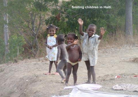 Smiling children in Haiti